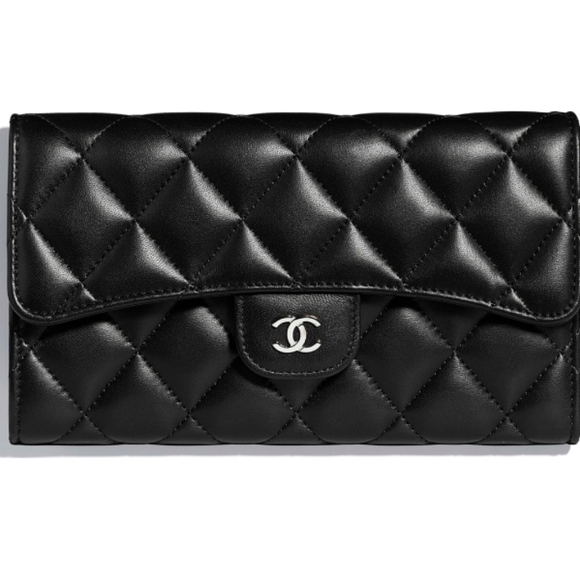 100%Authentic Chanel Douple Flap Wallet Black - Picture 2 of 15